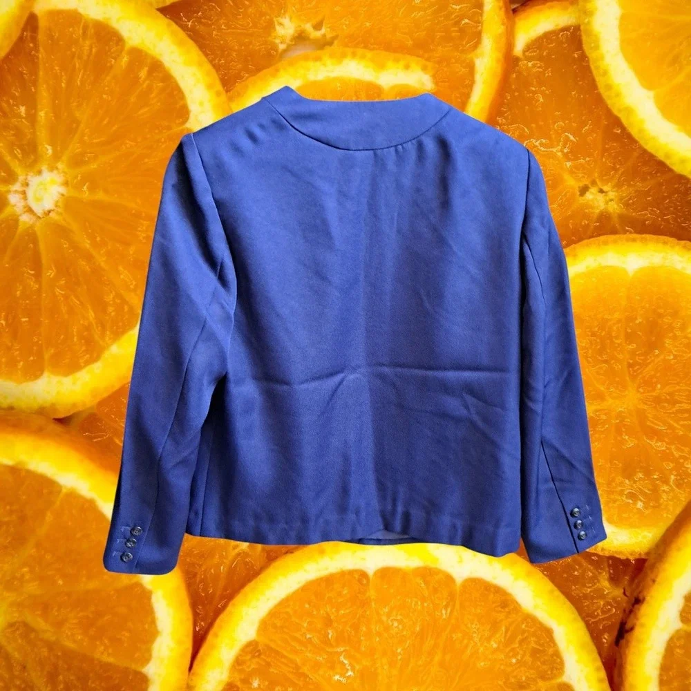 Vermont Country Store Blazer Jacket Career Button Front Blue Size‎ 8